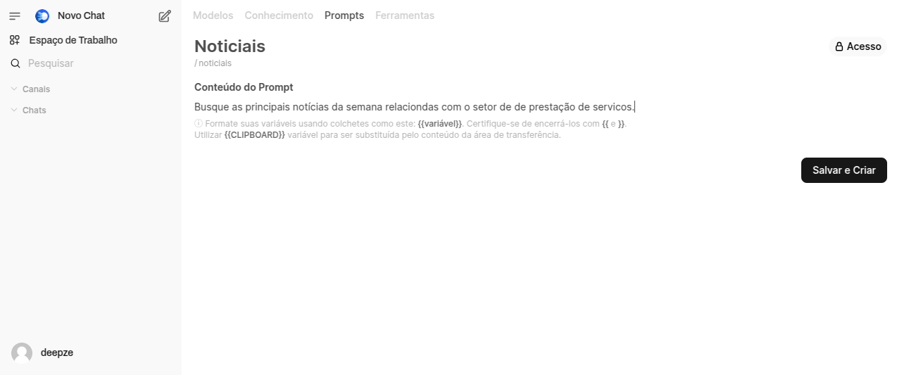 Editor de prompts